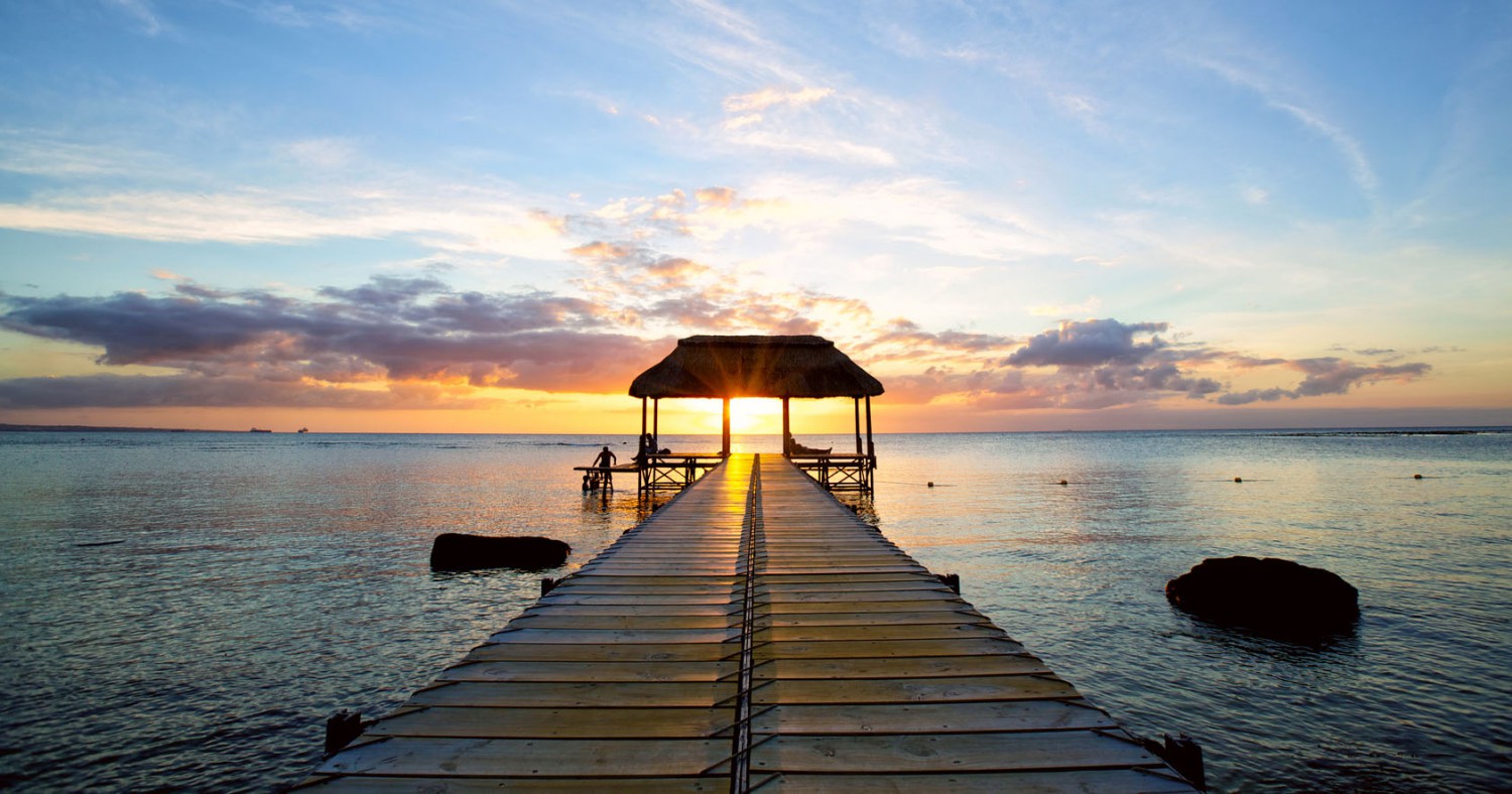 Sonnenuntergang auf Mauritius.